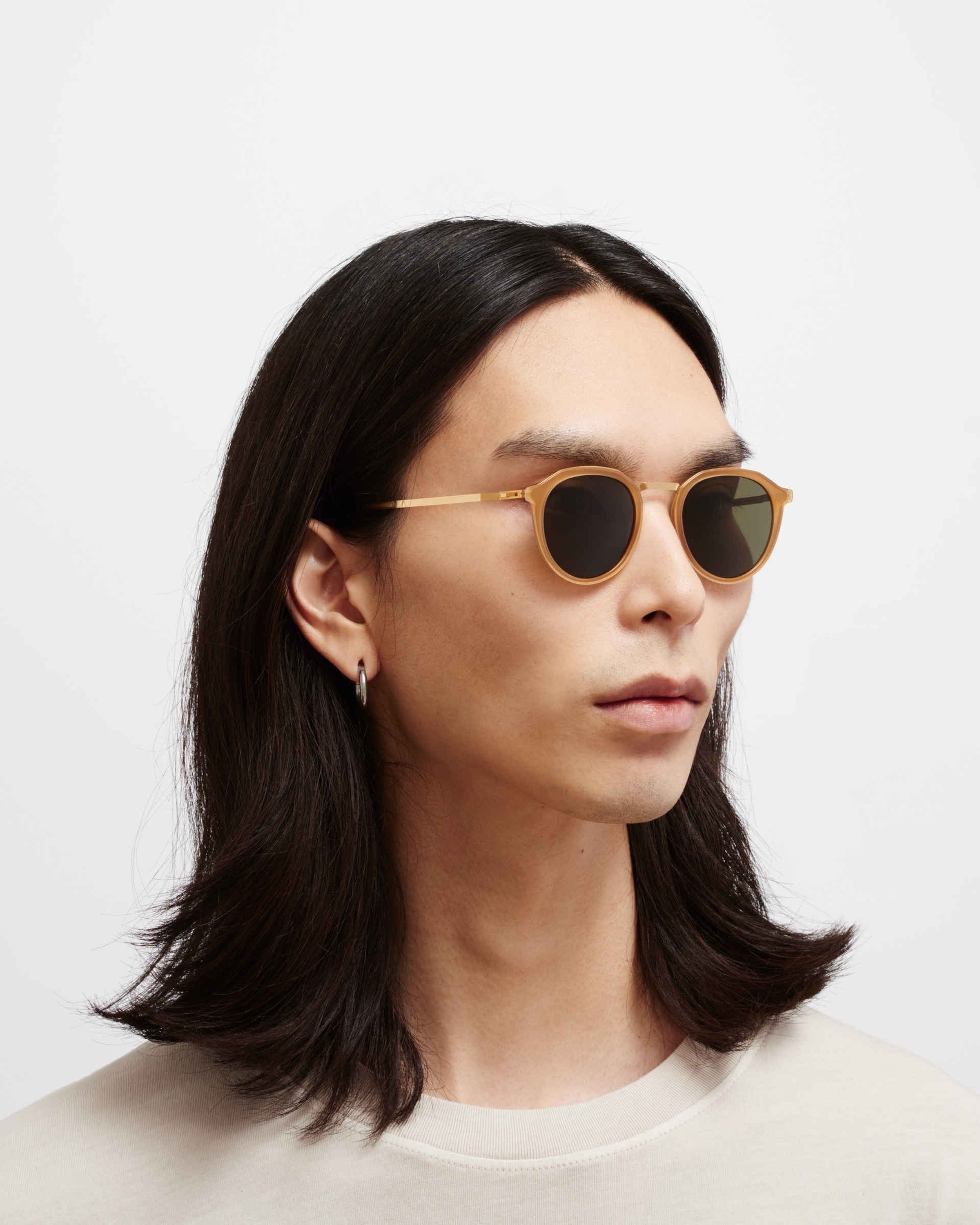 MYKITA PAULSON A56 GLOSSY GOLD/BROWN DARK BRO Glossy Gold/Brown Dark Bro / Rawgreen Solid