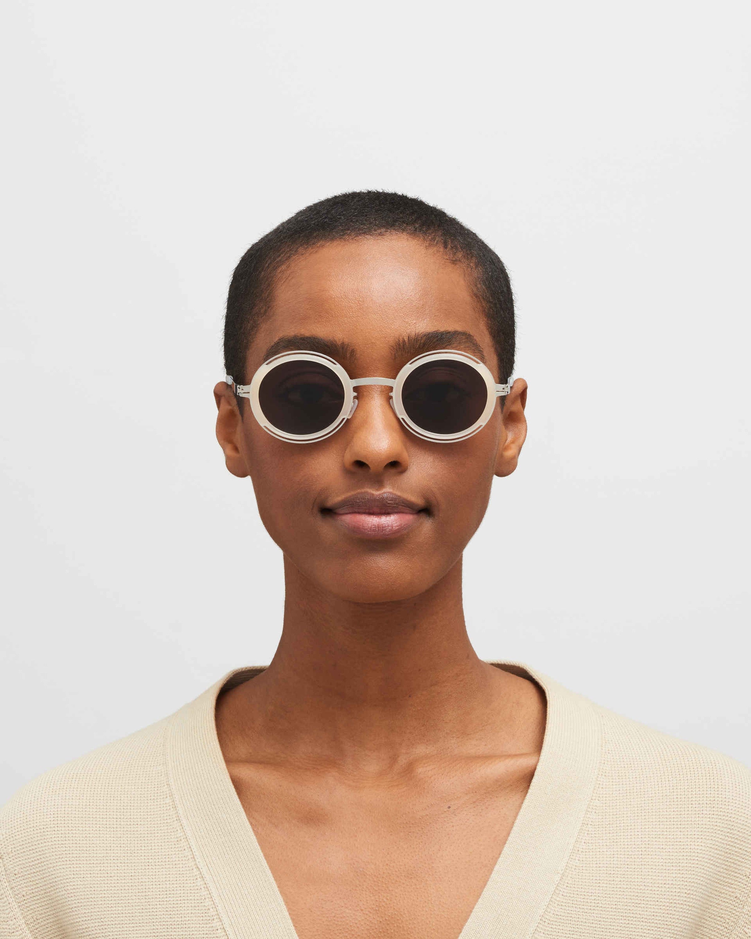 MYKITA PEARL A89 SHINY SILVER/BLONDE Shiny Silver/Blonde / Brown Solid