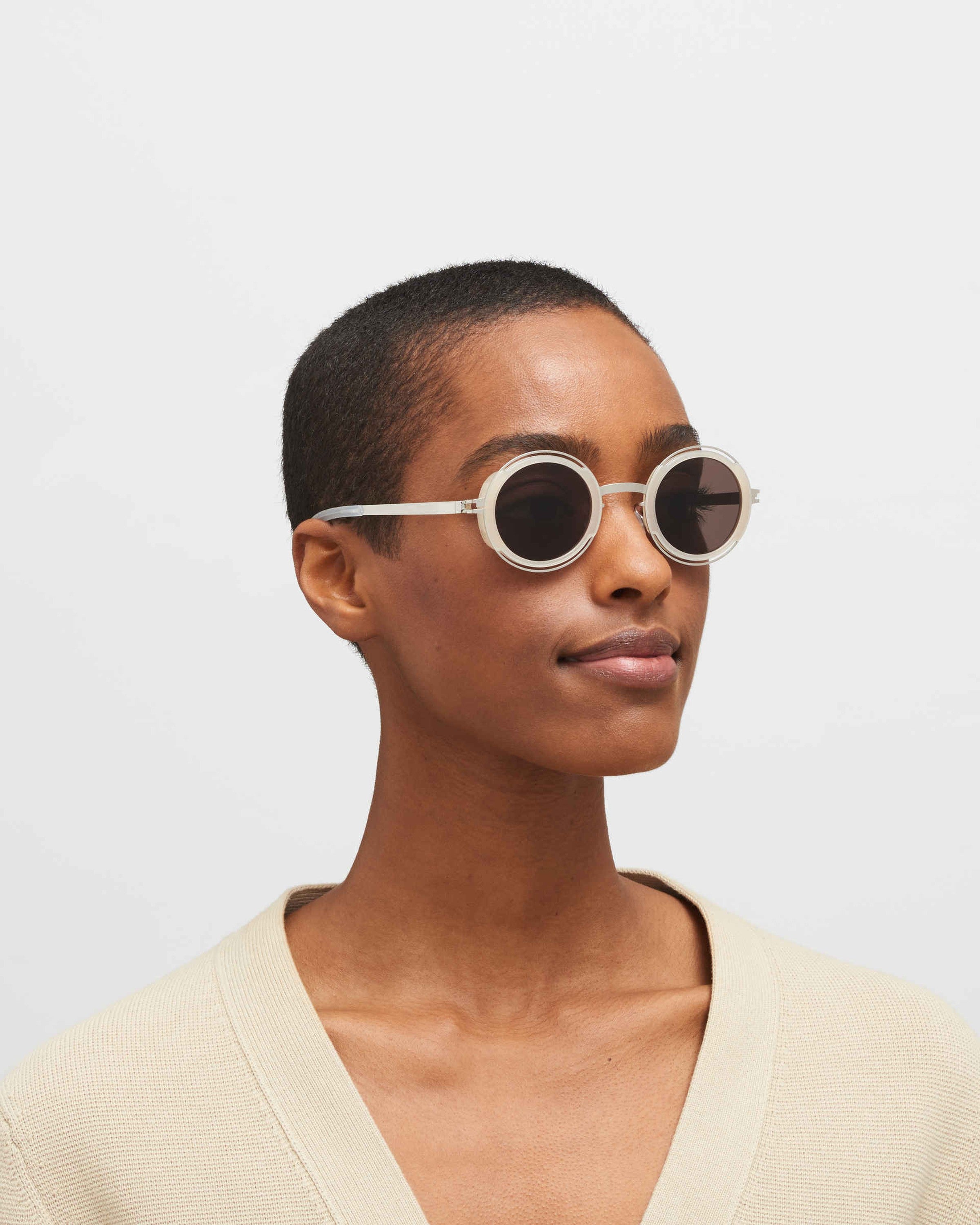 MYKITA PEARL A89 SHINY SILVER/BLONDE Shiny Silver/Blonde / Brown Solid