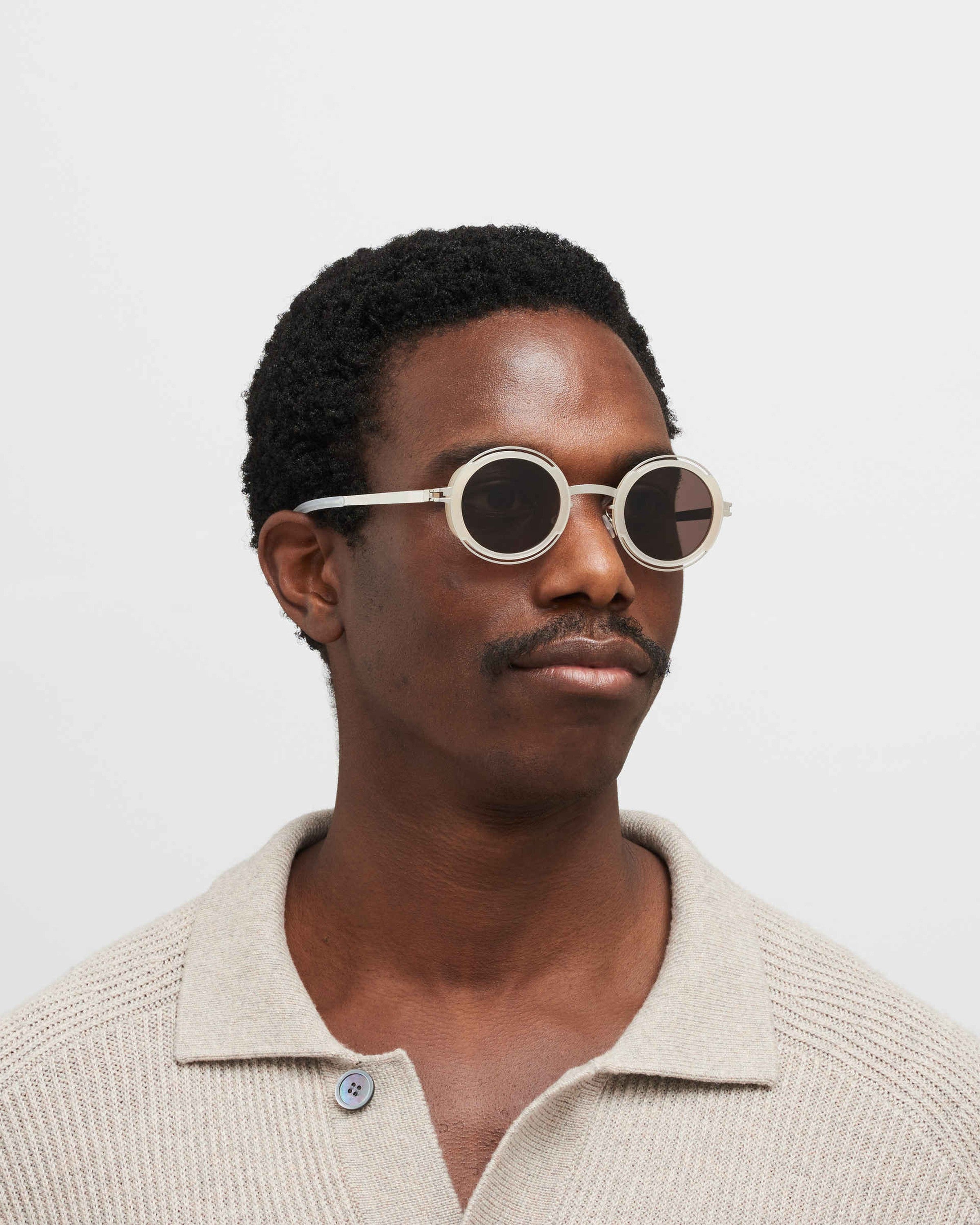 MYKITA PEARL A89 SHINY SILVER/BLONDE Shiny Silver/Blonde / Brown Solid