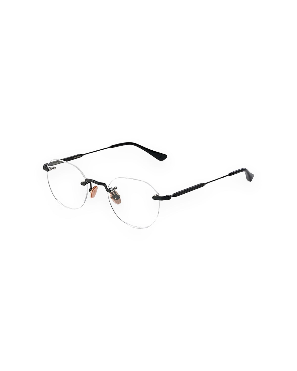 Angle view of ROSS & BROWN Pigalle Rimless eyeglasses.