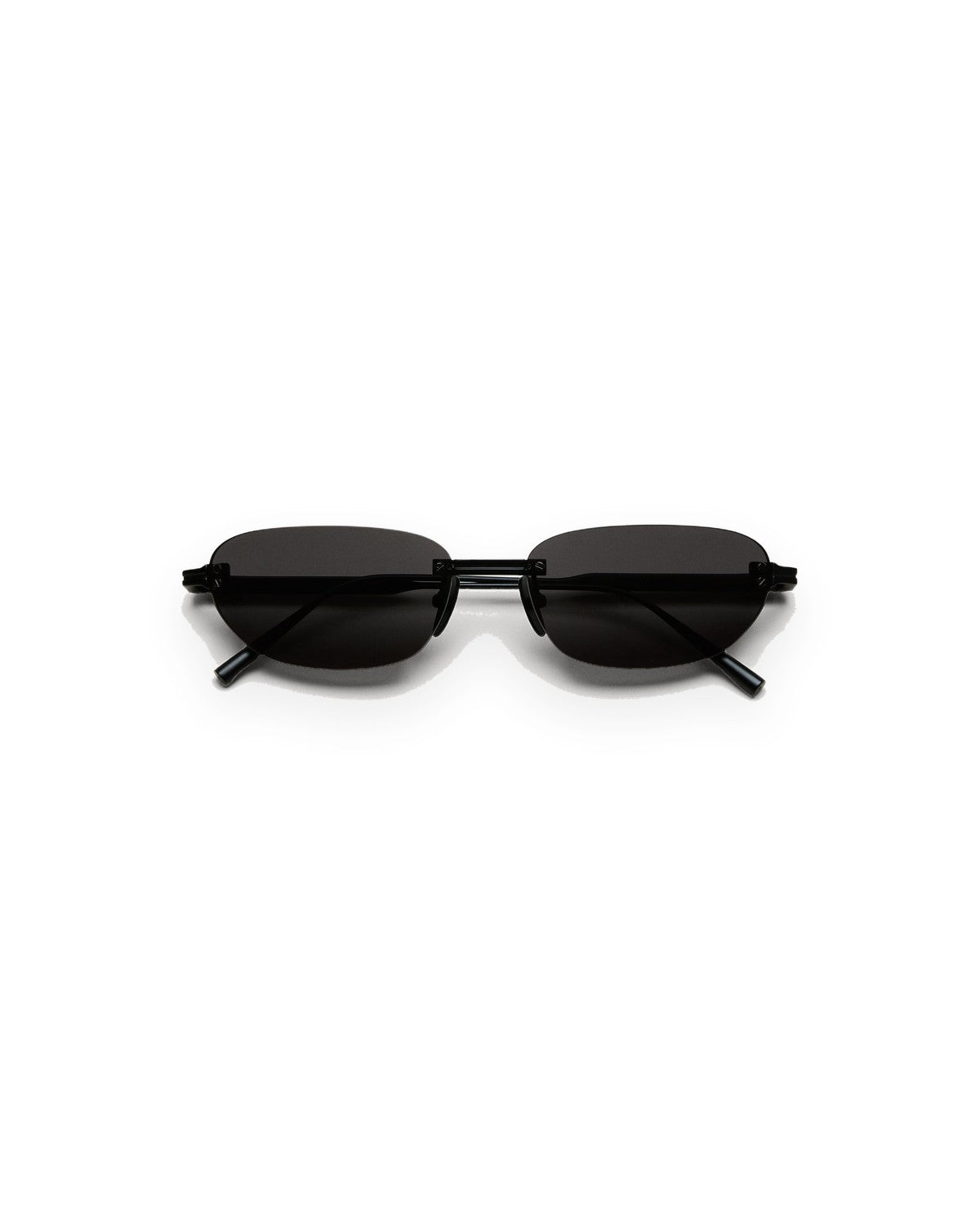 Front view of CHIMI Rimless Oval Black Black sunglasses.