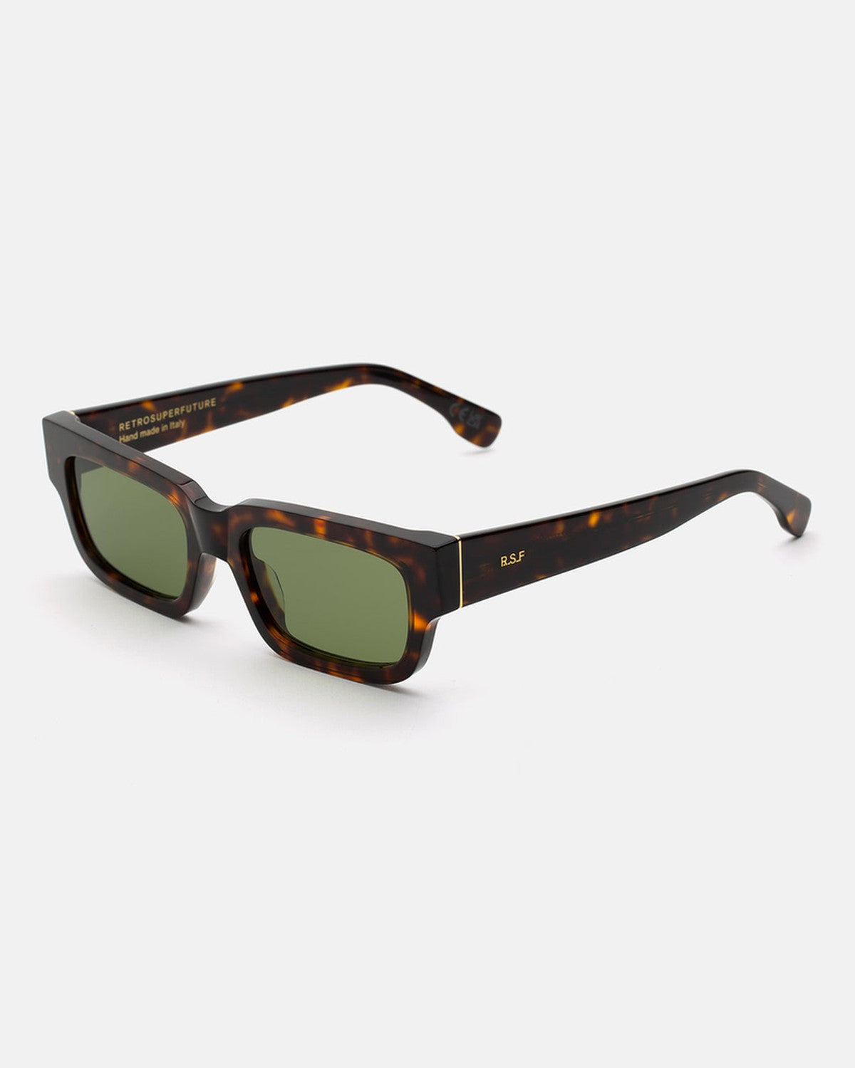 Angle view of RETROSUPERFUTURE Roma 3627 Green sunglasses.