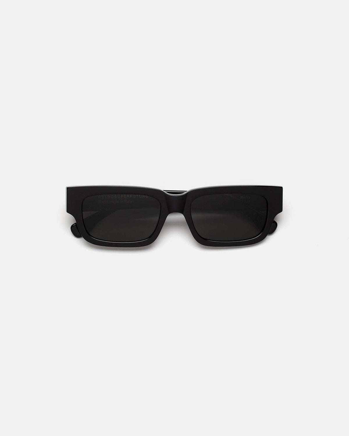 Front view of RETROSUPERFUTURE Roma Black sunglasses.
