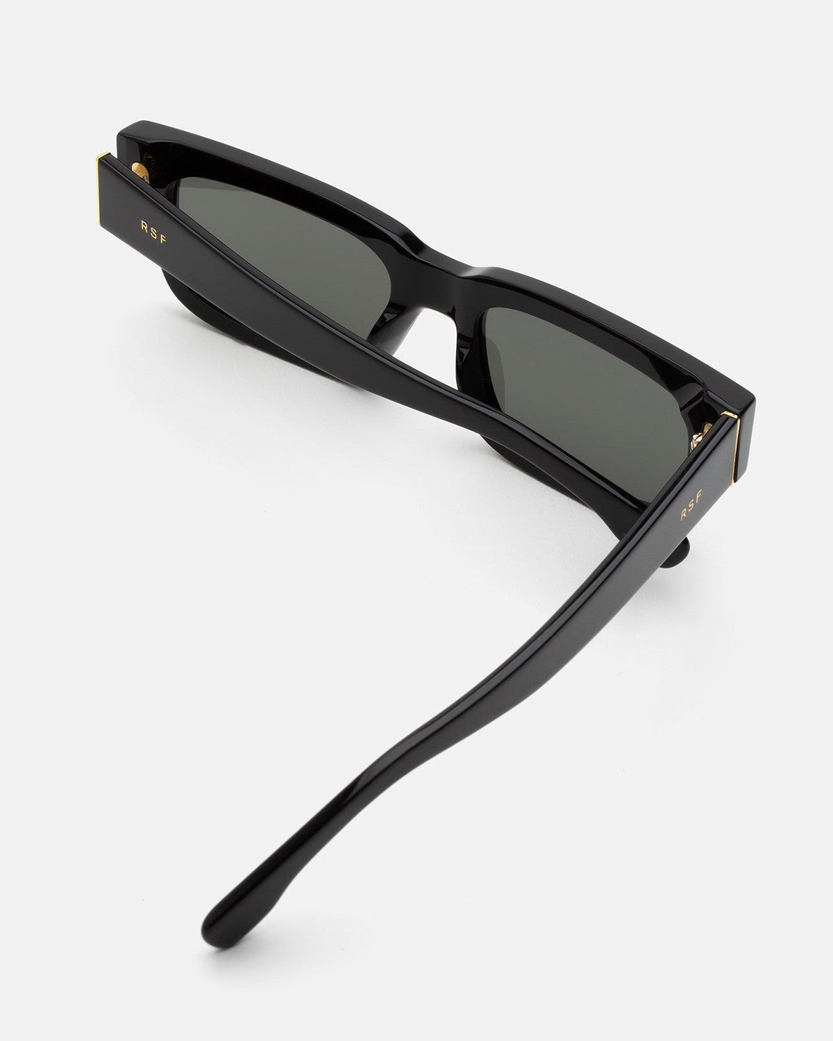 Interior view of the temples of RETROSUPERFUTURE Roma Black sunglasses.