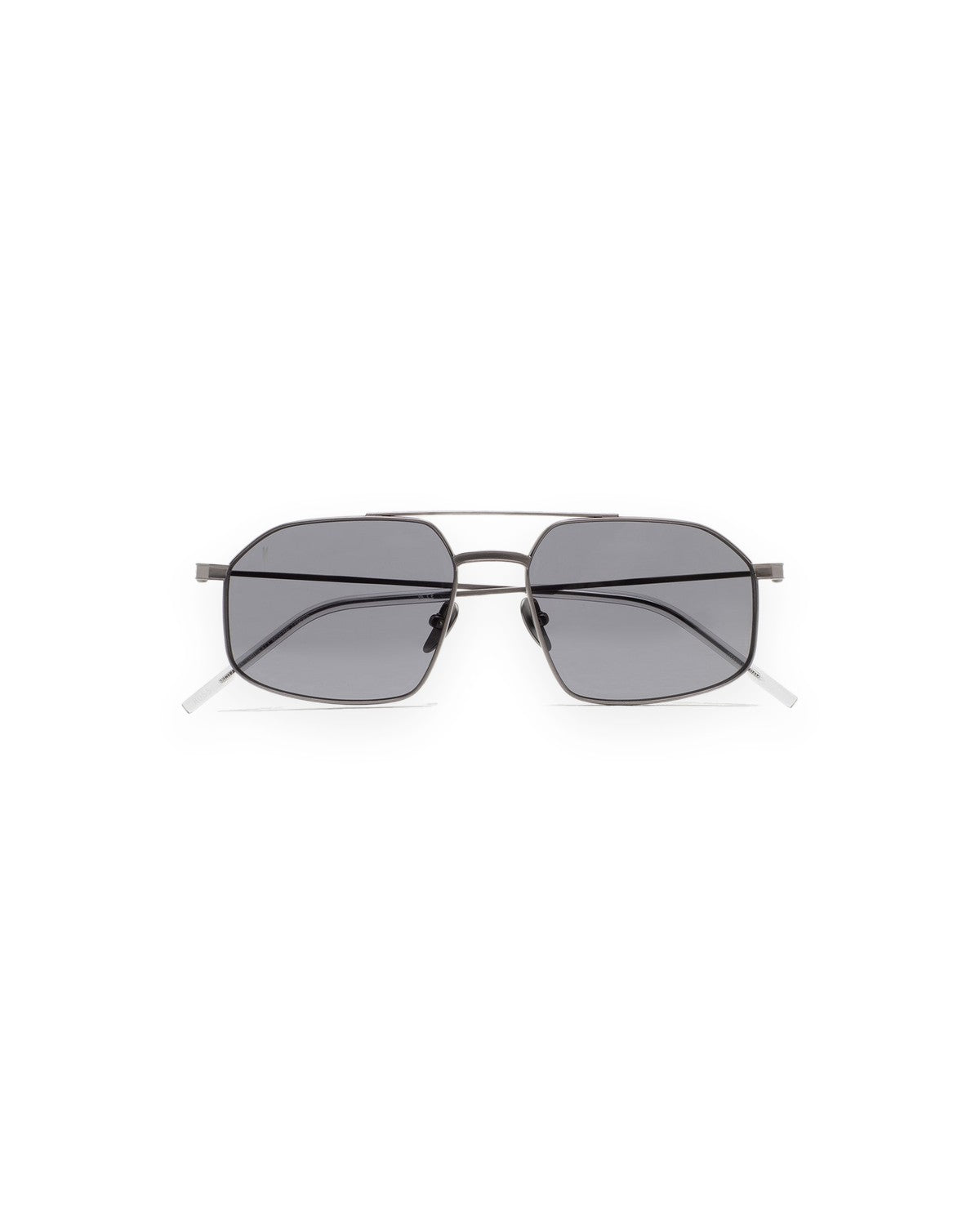 Front view of KALEOS Ross Gun Matte Grey Mineral sunglasses.