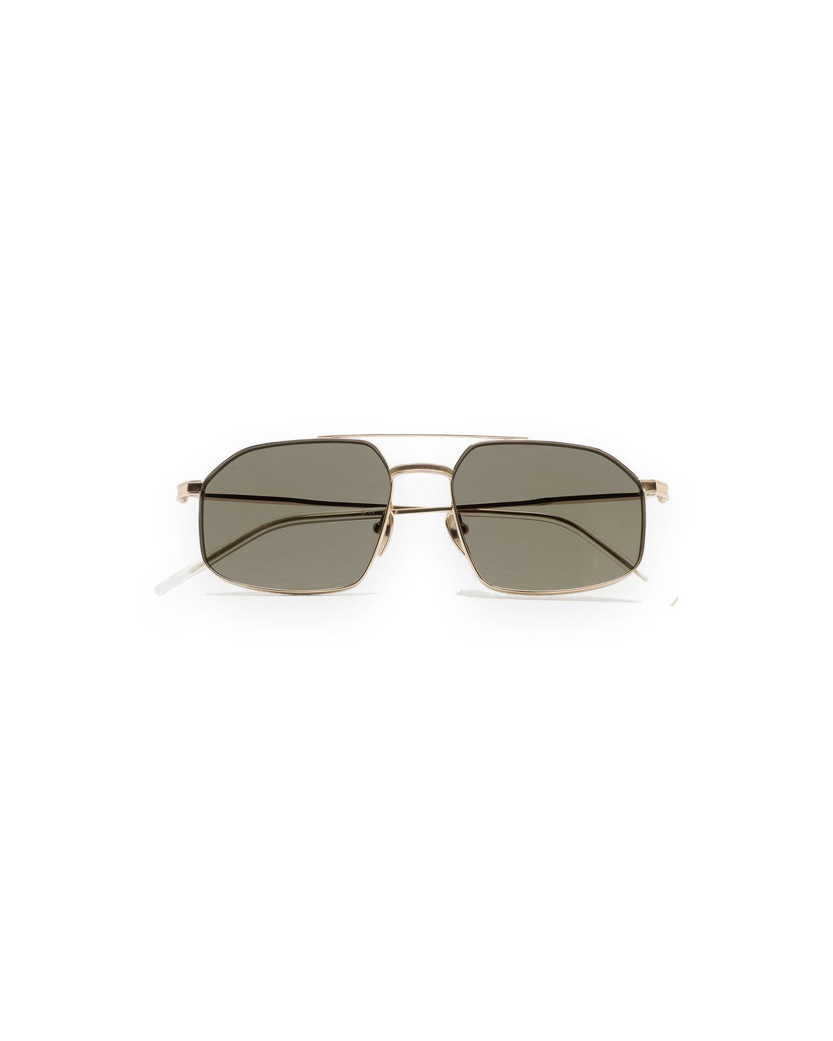 Front view of KALEOS Ross Gold Green Mineral sunglasses.
