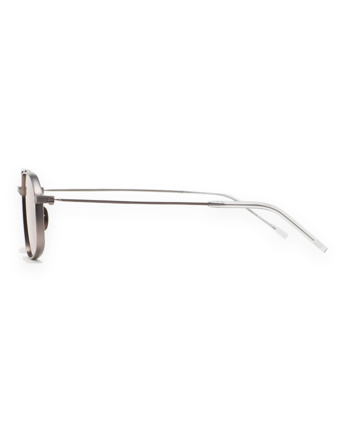 Side profile of KALEOS Ross Gun Matte Brown Photochromic sunglasses.