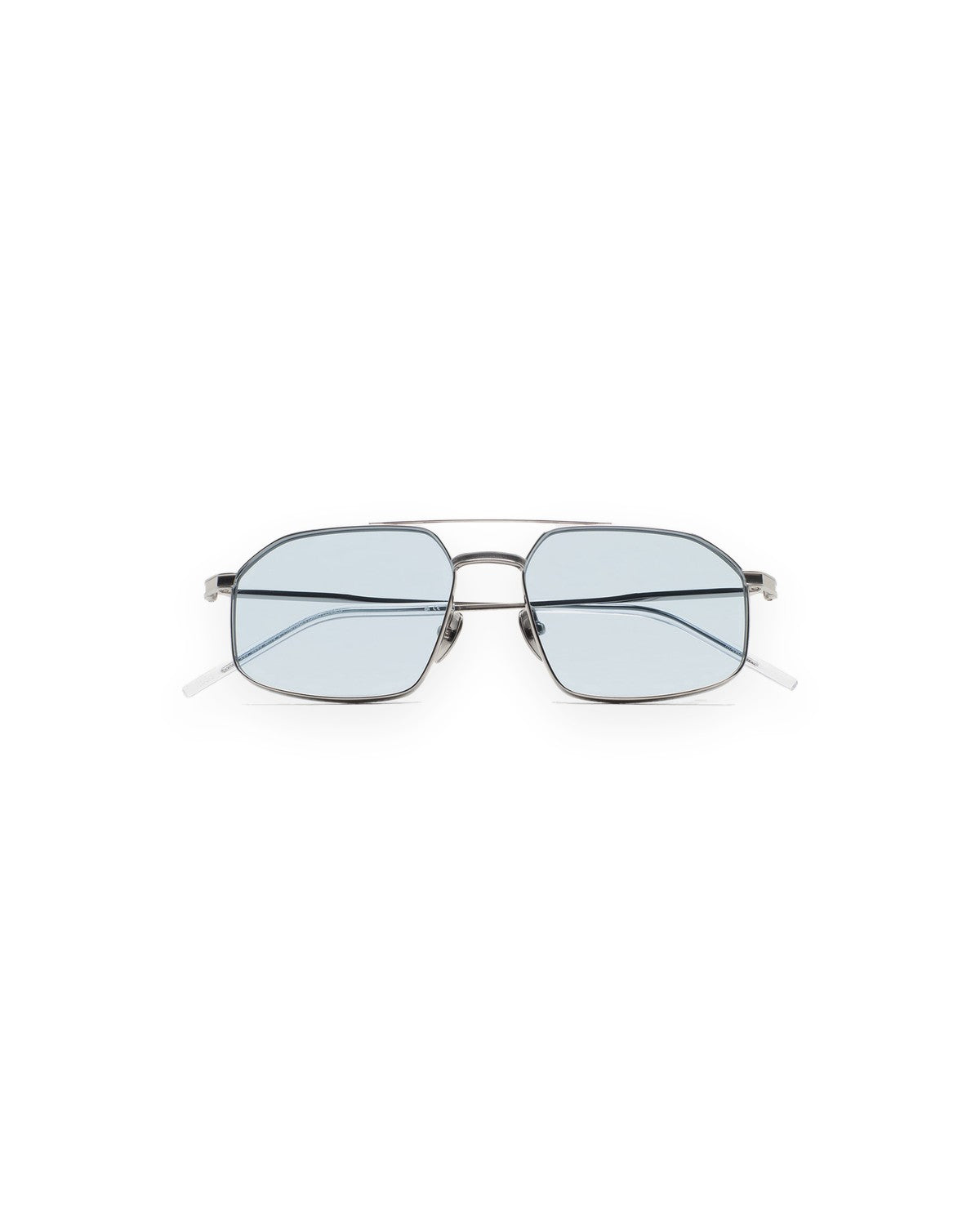 Front view of KALEOS Ross Silver Blue Photochromic sunglasses.