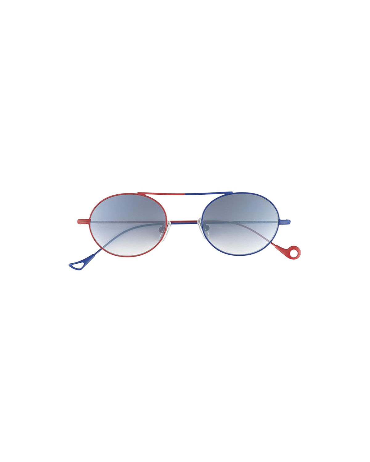 Front view of EYEPETIZER S. EULARIA C.18-27F sunglasses with oval lenses and red-blue bicolor metal frame.