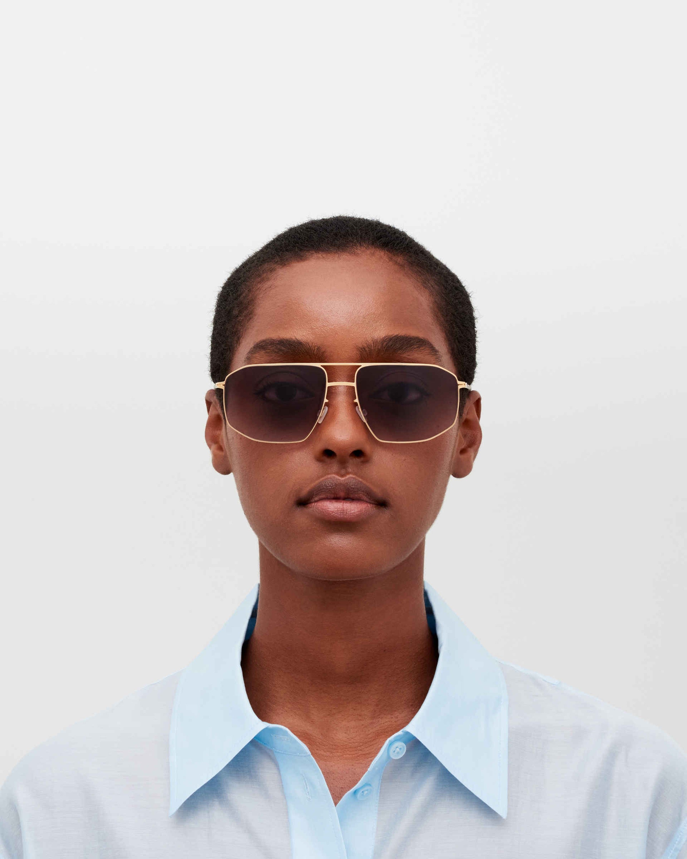 MYKITA SANTERI GLOSSY GOLD Glossy Gold / Cedar Brown Gradient