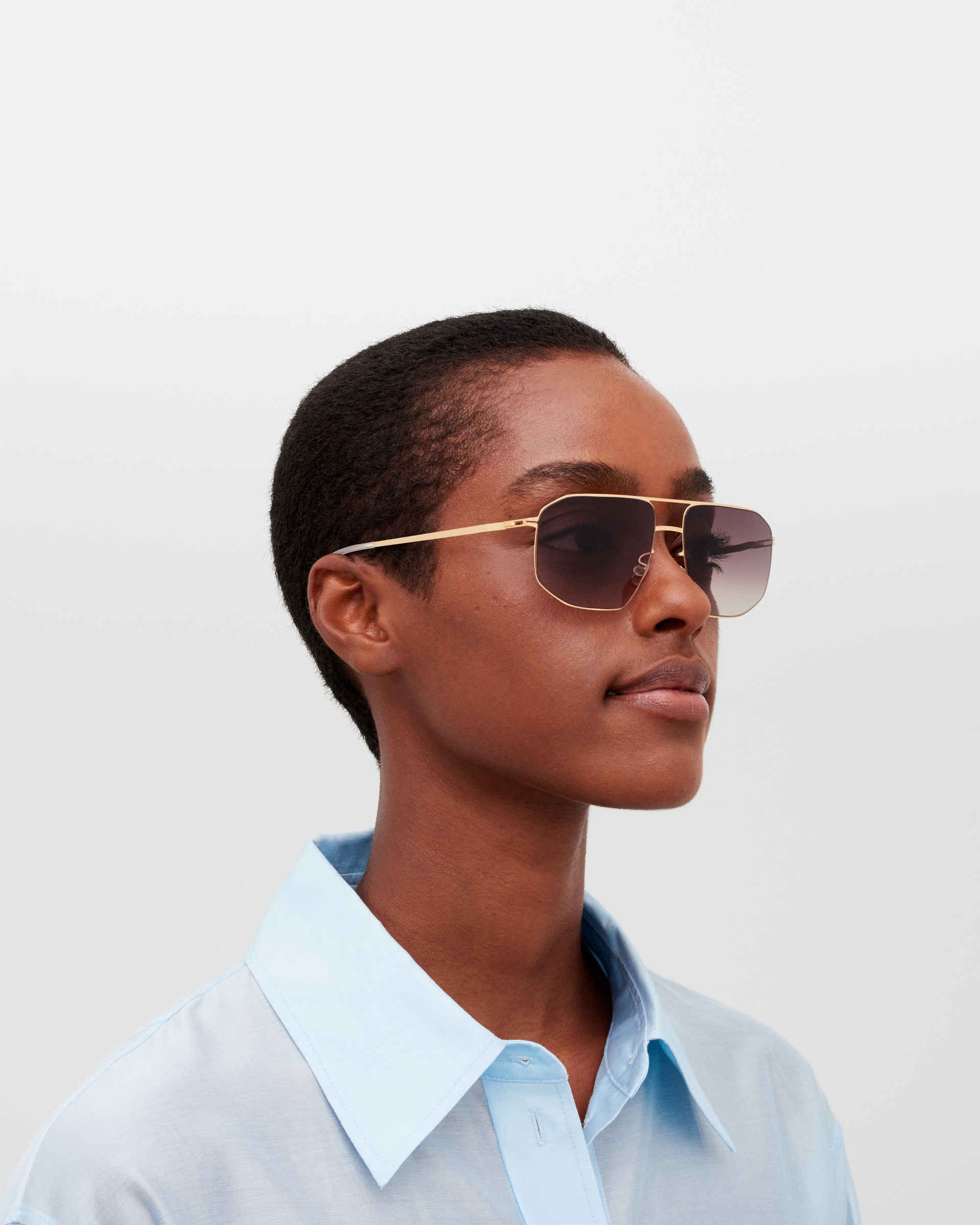 MYKITA SANTERI GLOSSY GOLD Glossy Gold / Cedar Brown Gradient