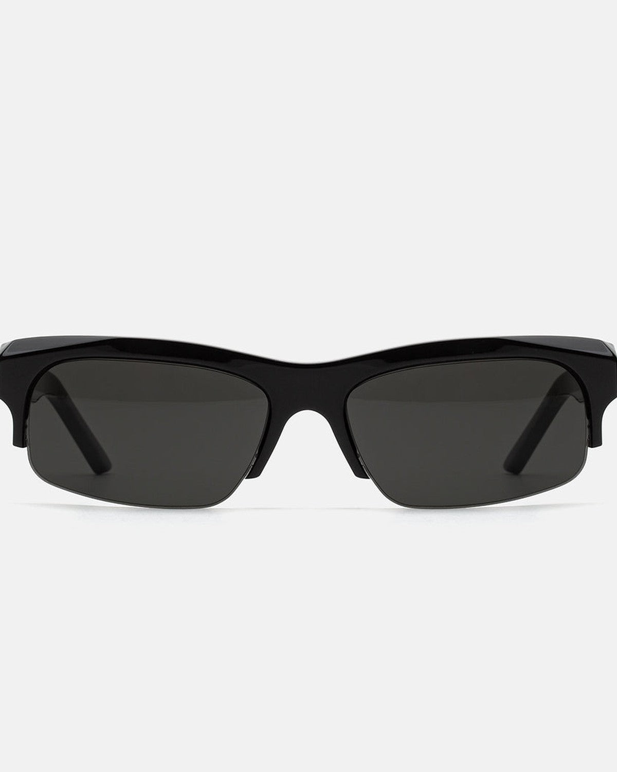 Front view showing the semi-rimless frame of RETROSUPERFUTURE Scatto Black sunglasses.