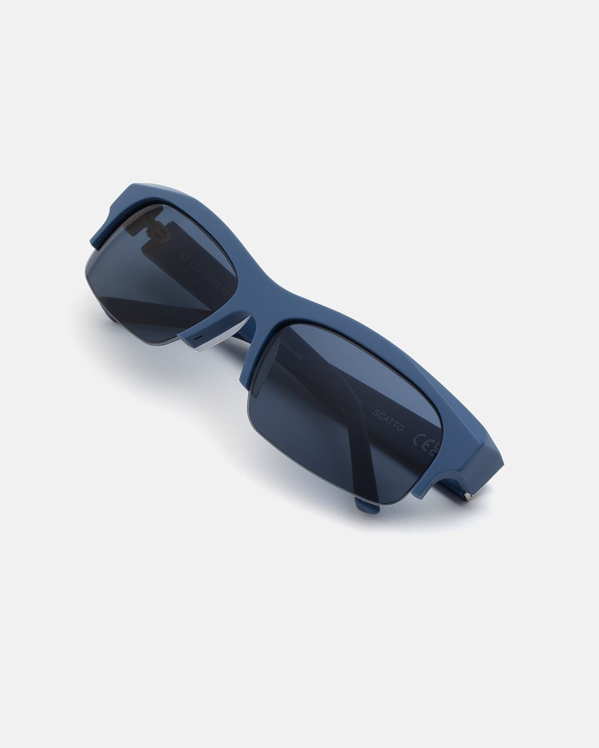 Overhead view of RETROSUPERFUTURE Scatto Dusty Blue sunglasses showing frame shape.