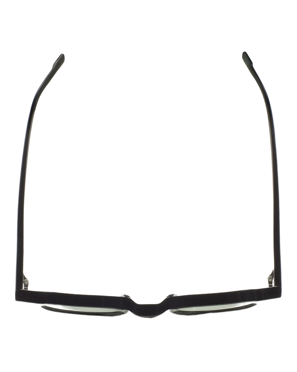 Overhead view of folded KALEOS Scott Black Matte Green Photochromic sunglasses.