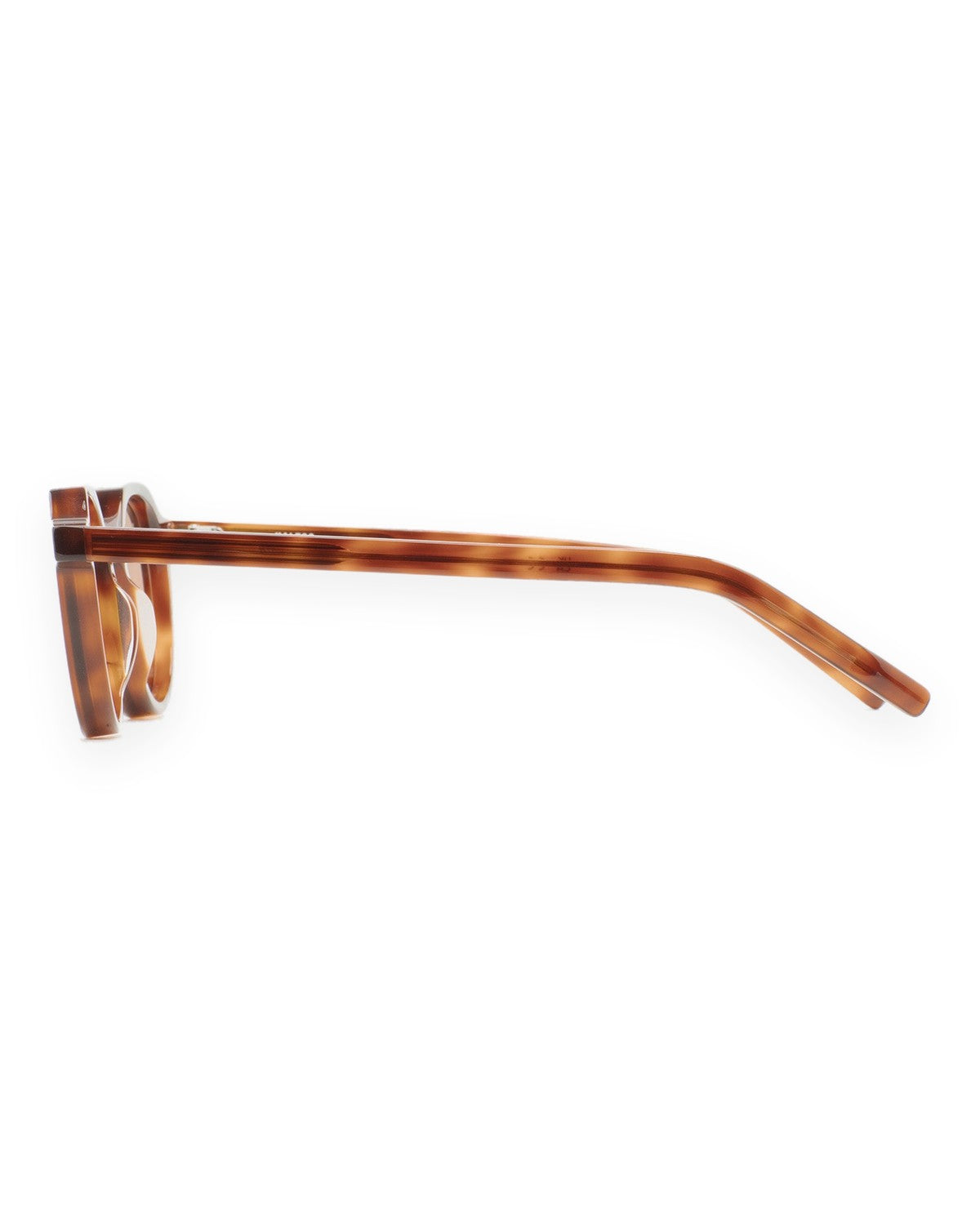Side profile of KALEOS Scott Havana Brown sunglasses showing the temple.