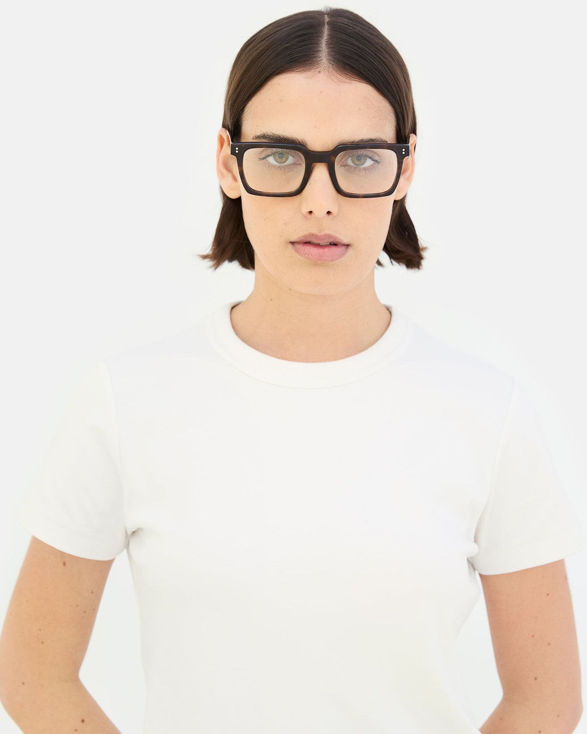 Model wearing RETROSUPERFUTURE Secolo 3627 eyeglasses.
