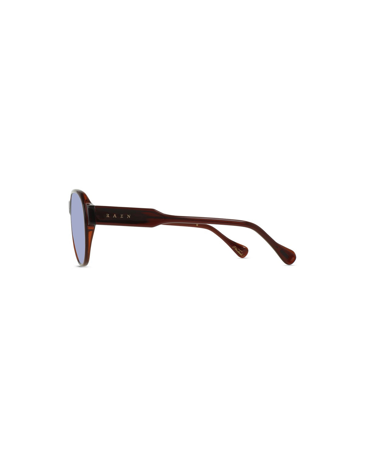 Side profile of RAEN Seneca 60 Cask Lavender sunglasses showing the temple.