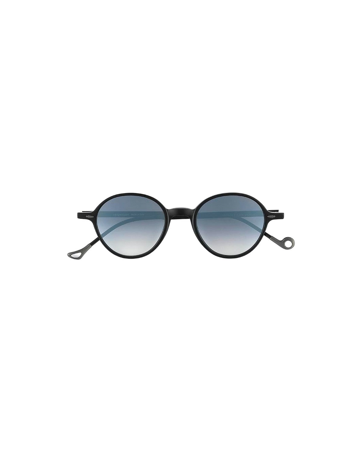 Front view of EYEPETIZER SFORZA C.A-27F sunglasses with round frames and blue gradient lenses.