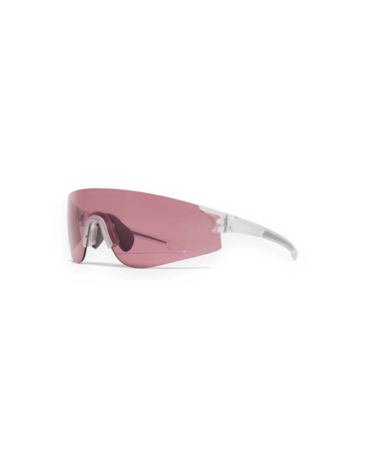 Angle view of CHIMI Sierra Frosted Clear sunglasses.