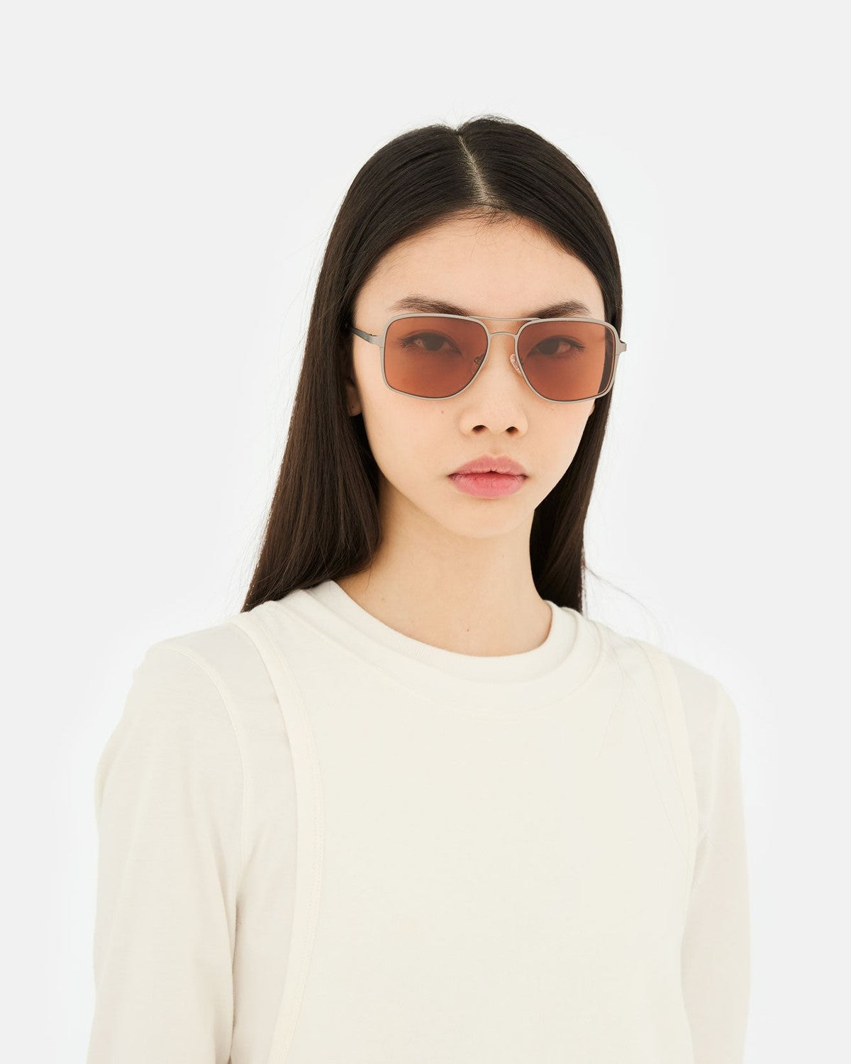 Front-facing model wearing RETROSUPERFUTURE Spliff Boogie sunglasses.
