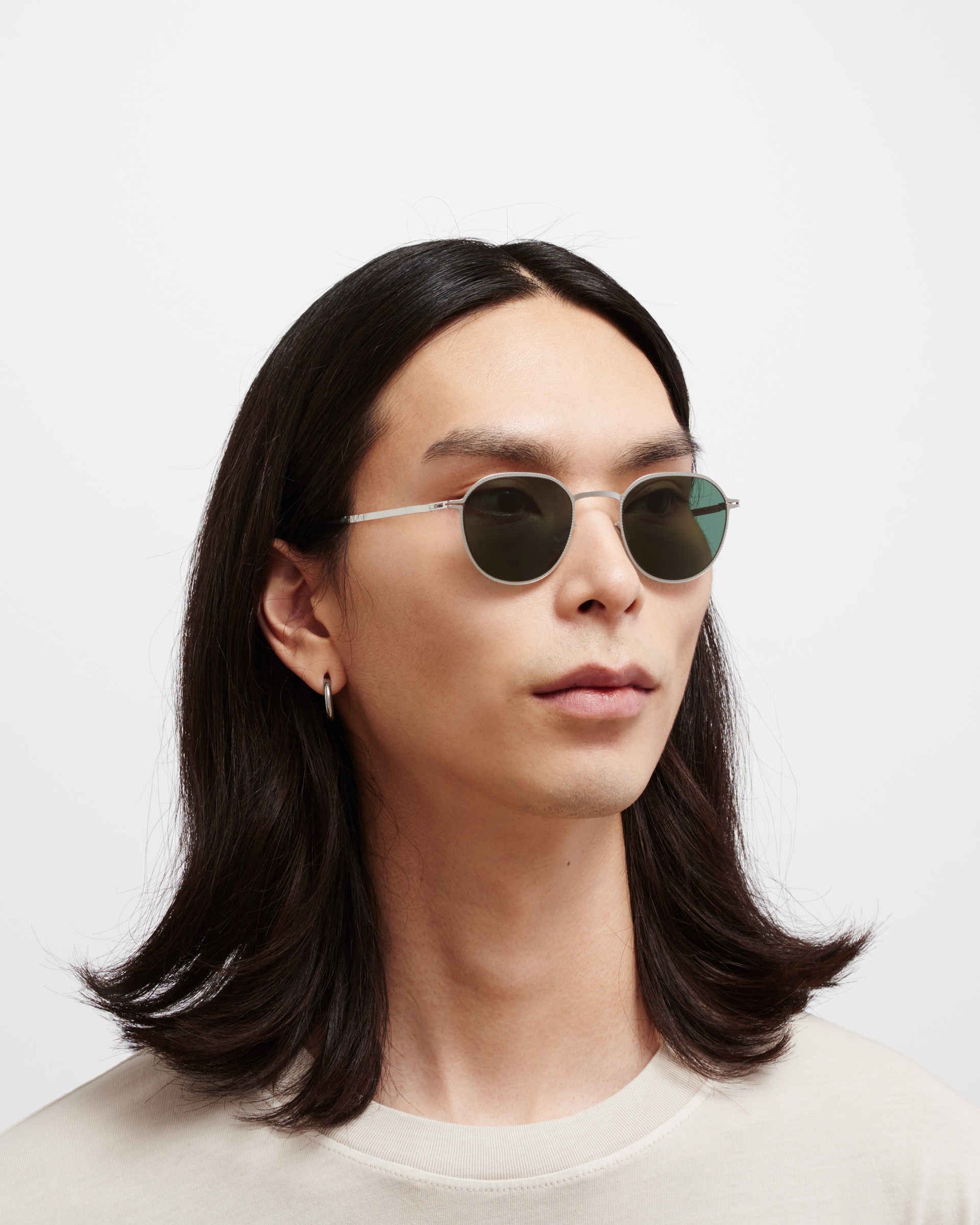 MYKITA TALVI SHINY SILVER Shiny Silver / Dark Green Solid