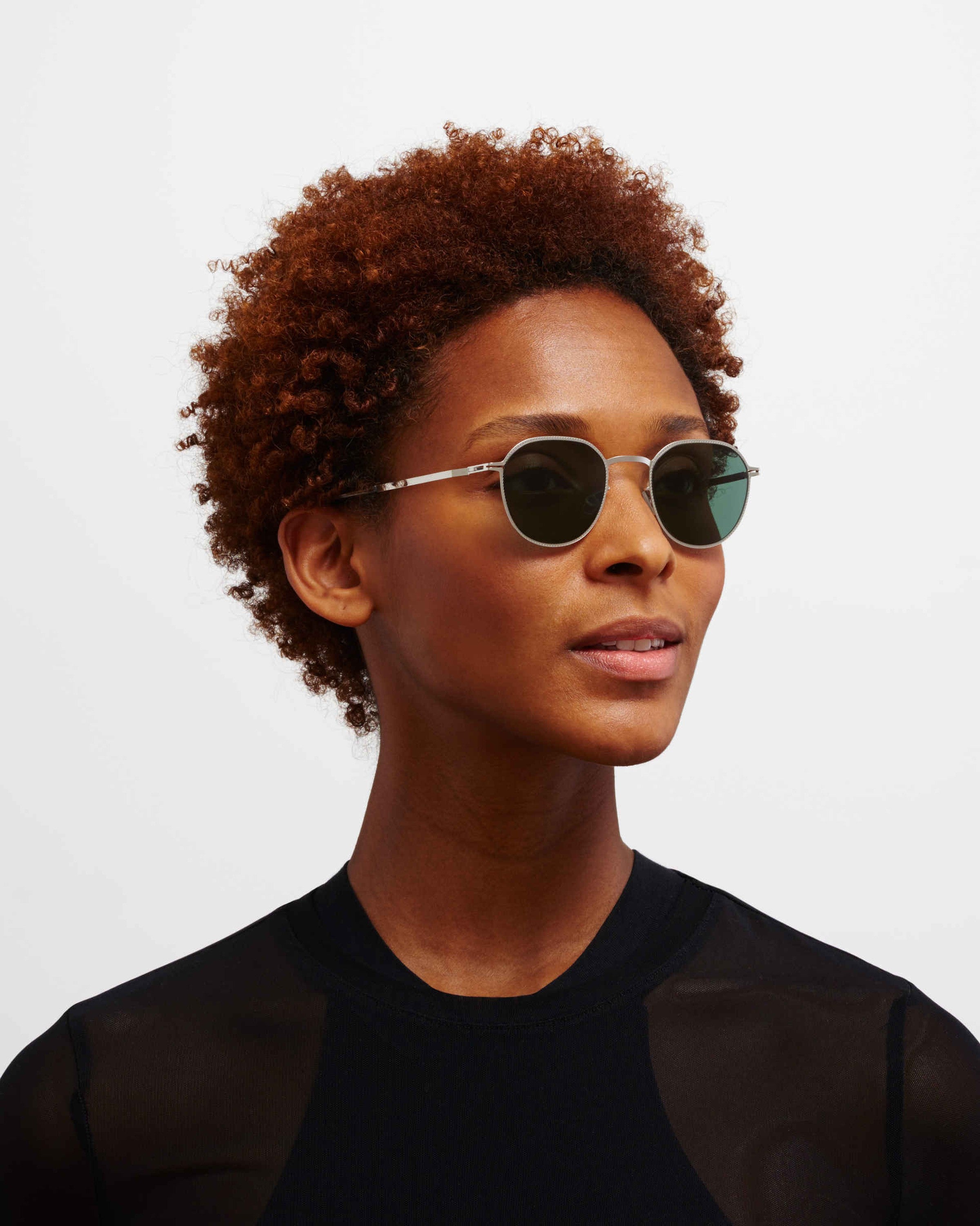 MYKITA TALVI SHINY SILVER Shiny Silver / Dark Green Solid