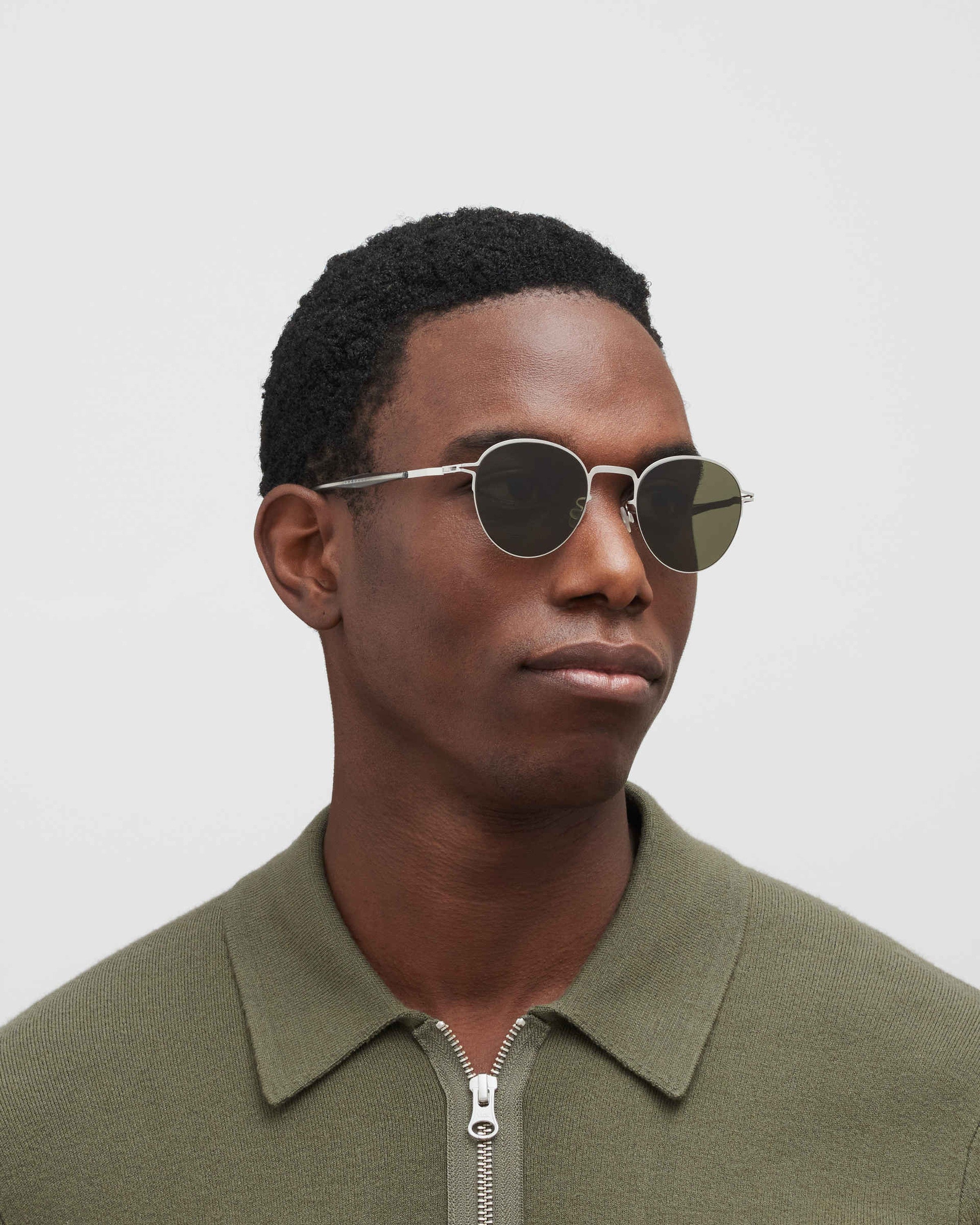 MYKITA TATE SHINY SILVER Shiny Silver / Raw Green Solid