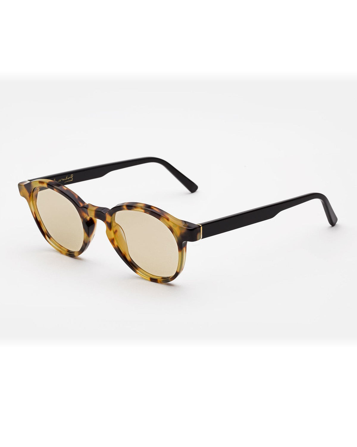 Retrosuperfuture The Warhol Tortoise Havana Tortoise with Shiny Black Arms / Yellow