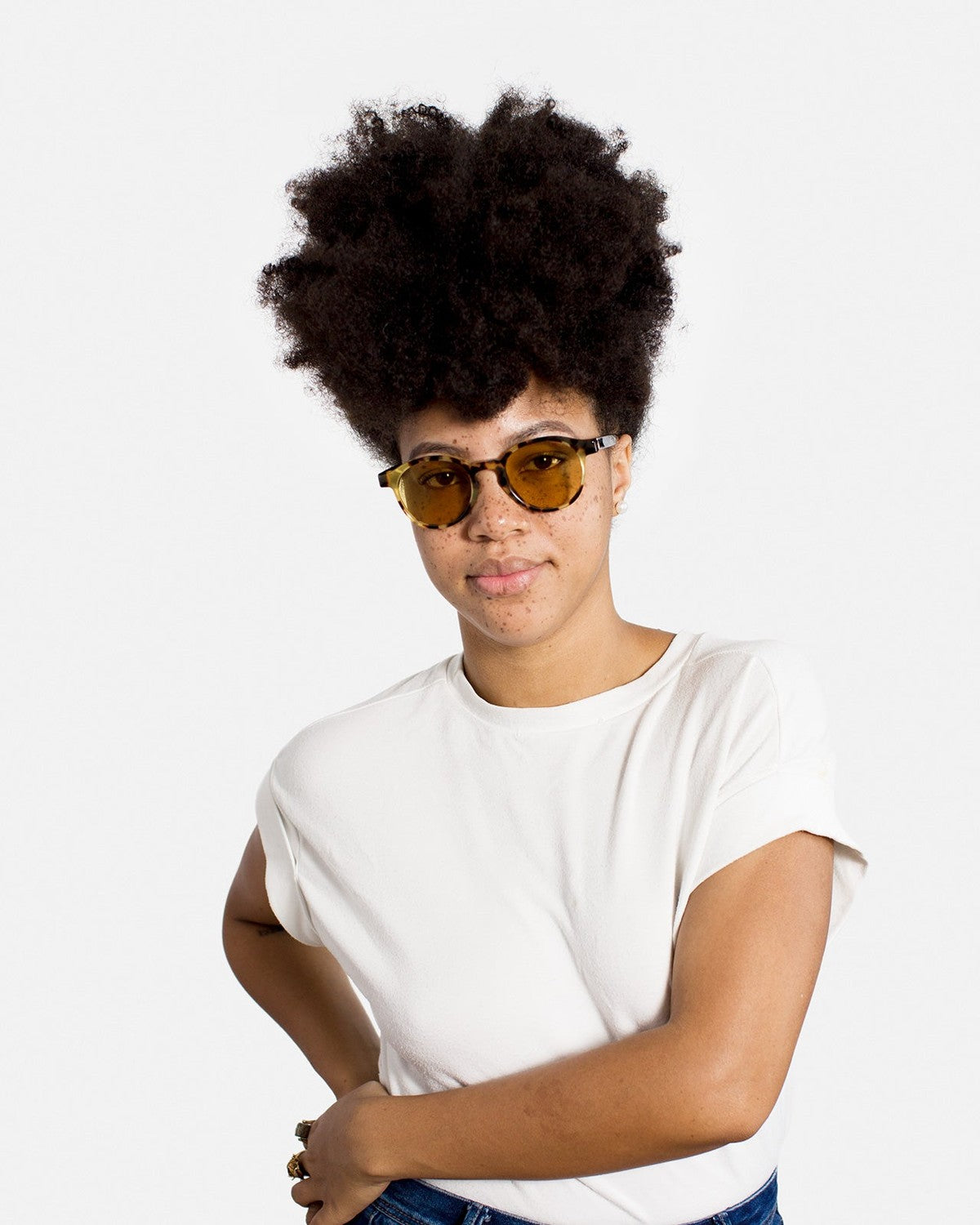 Retrosuperfuture The Warhol Tortoise Havana Tortoise with Shiny Black Arms / Yellow