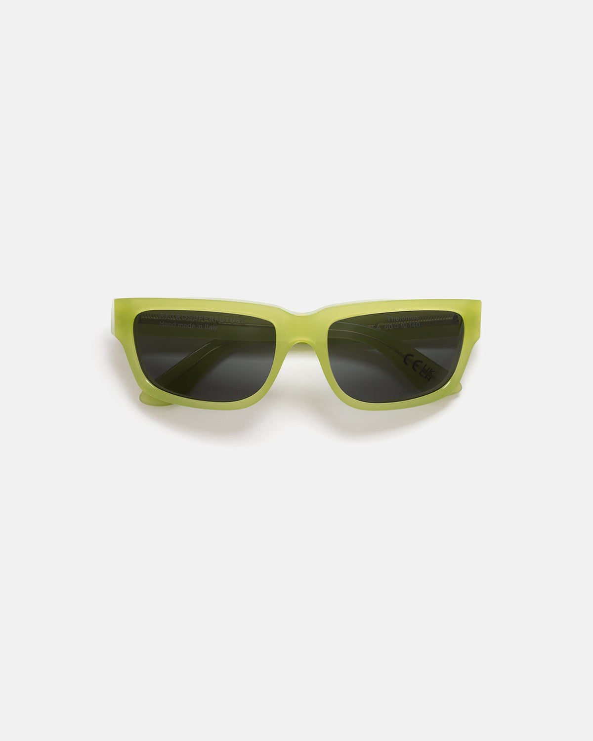 Front view of RETROSUPERFUTURE Thelonius Lime sunglasses.