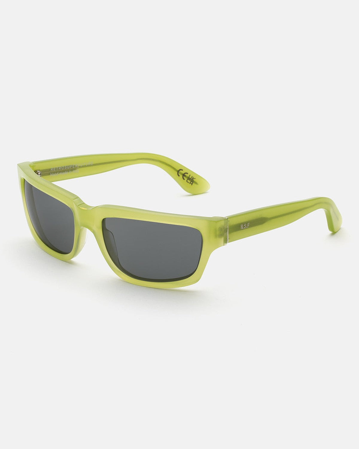 Angle view of RETROSUPERFUTURE Thelonius Lime sunglasses.