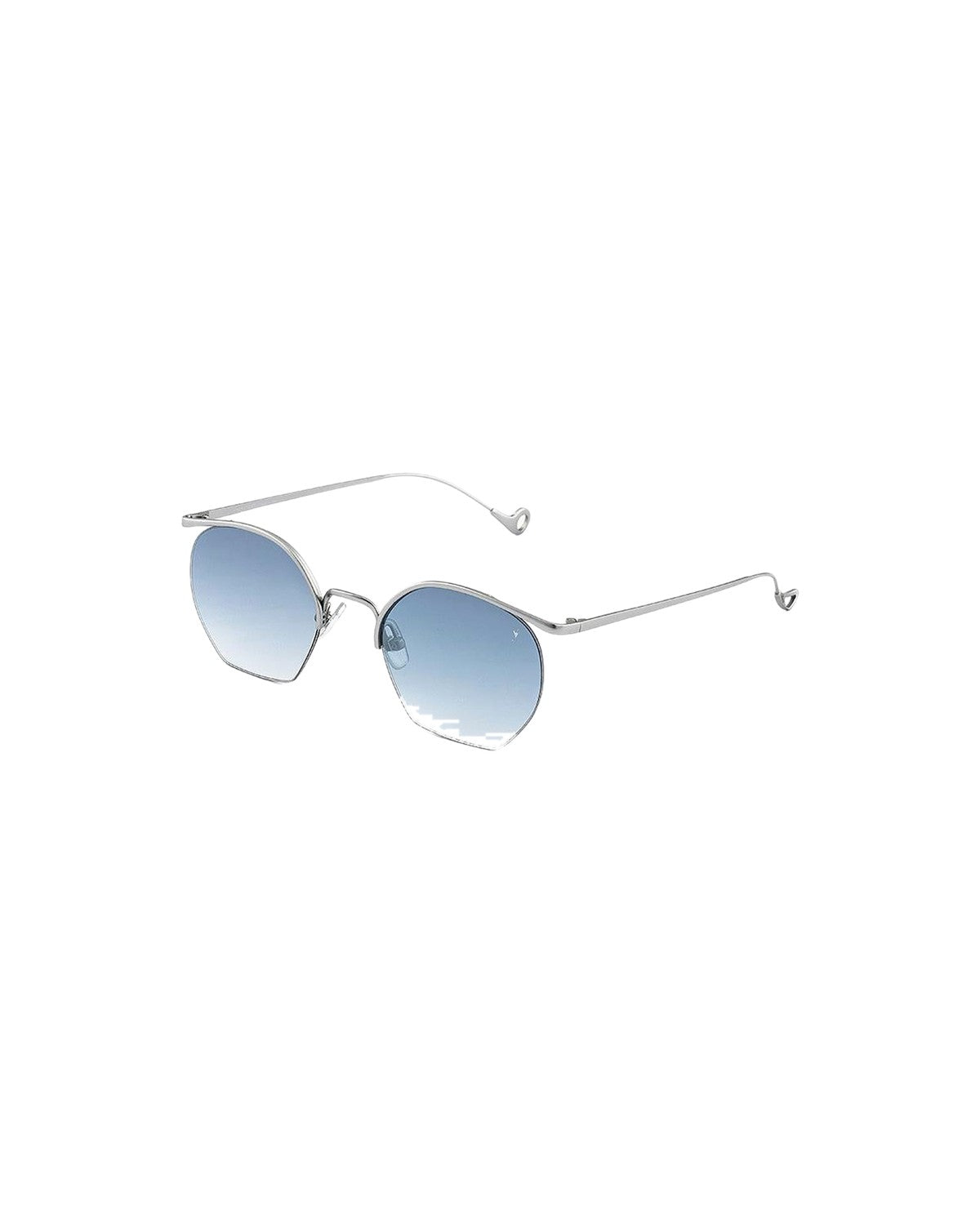 Three-quarter view of EYEPETIZER TIBERIO C.1-OP-26F sunglasses displaying the semi-rimless hexagonal shape.