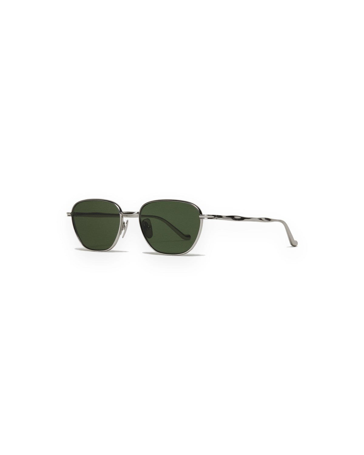 Angle view of CHIMI Polygon Green Green sunglasses.