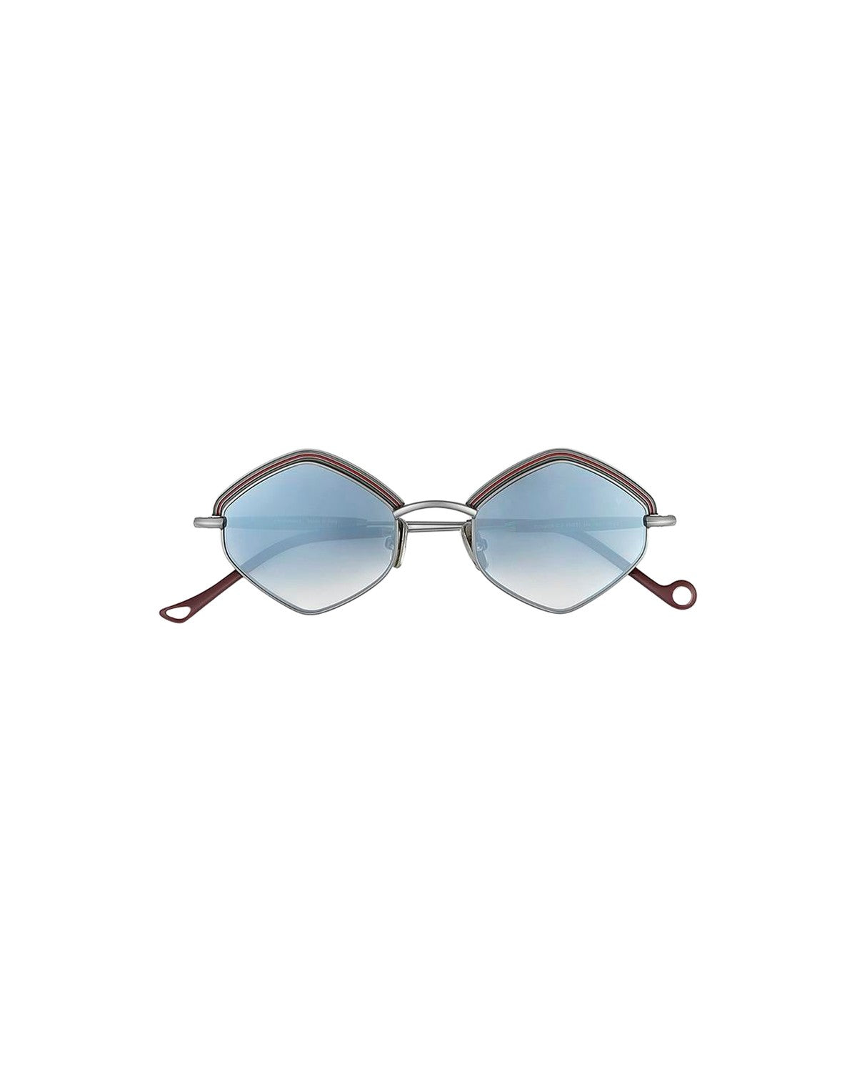 Front view of EYEPETIZER TOMBER C.3-27F sunglasses with diamond-shaped blue gradient lenses and metal frames.