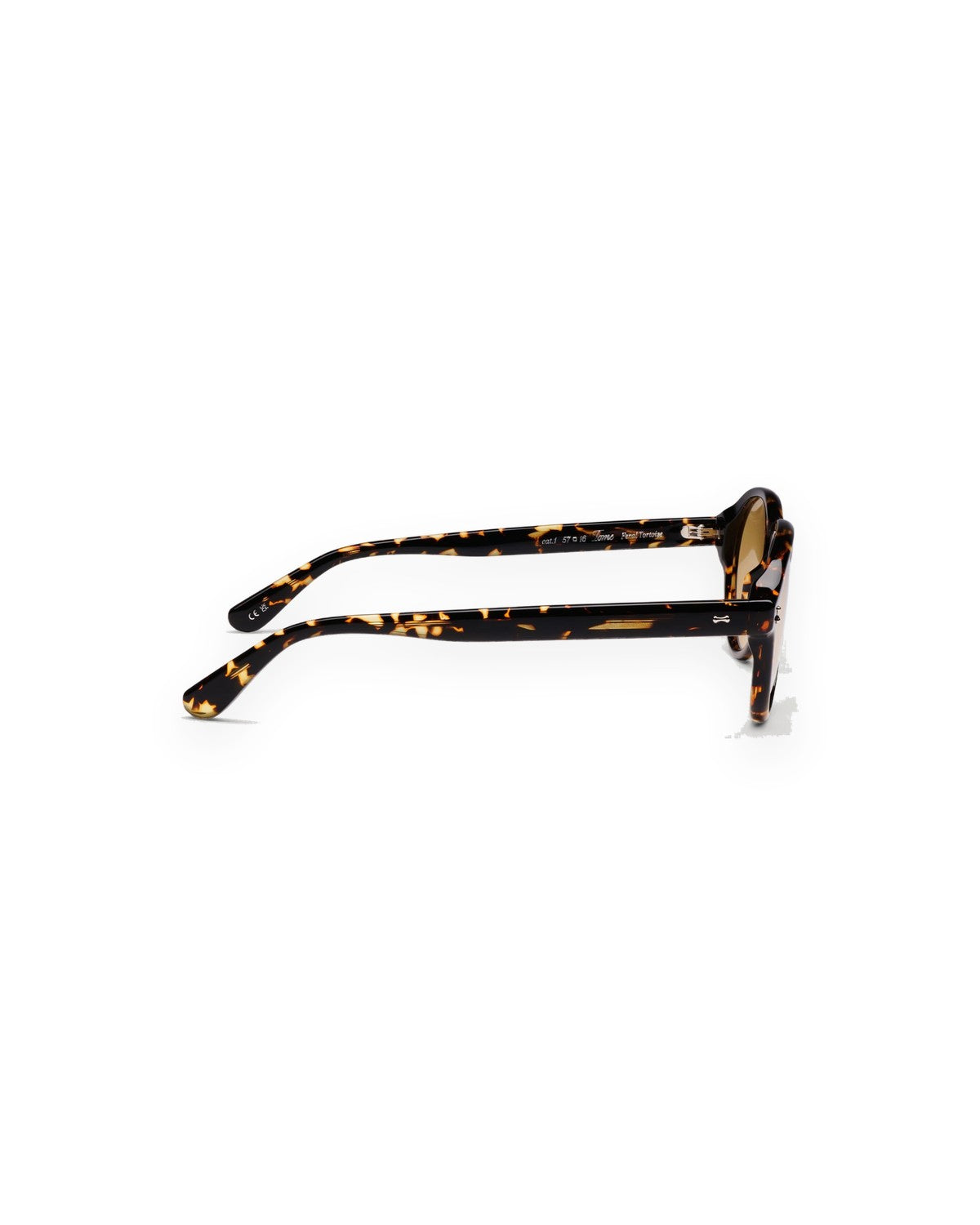 Overhead view of folded CHIMI Tome Feral Tortoise Yellow Lens sunglasses.
