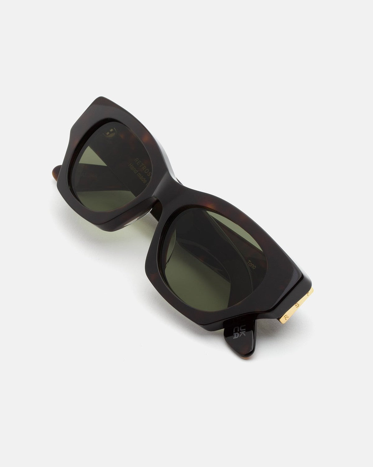 Overhead view of folded RETROSUPERFUTURE Tono 3627 sunglasses.