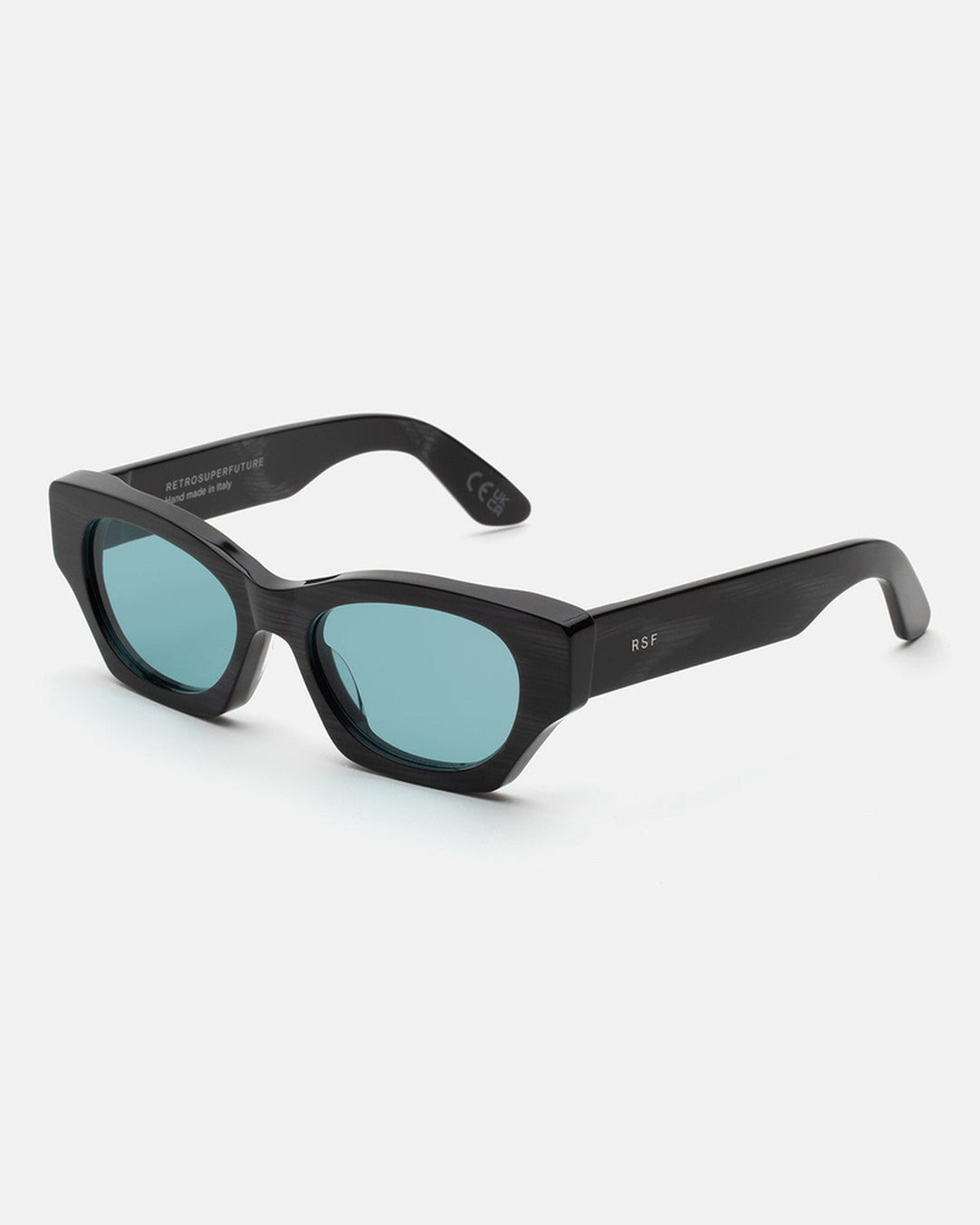 Angled view of RETROSUPERFUTURE Tono Fiammato sunglasses showing the left temple.