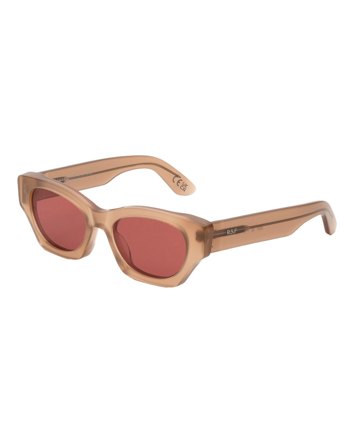 Angle view of RETROSUPERFUTURE Tono Light Brown sunglasses.