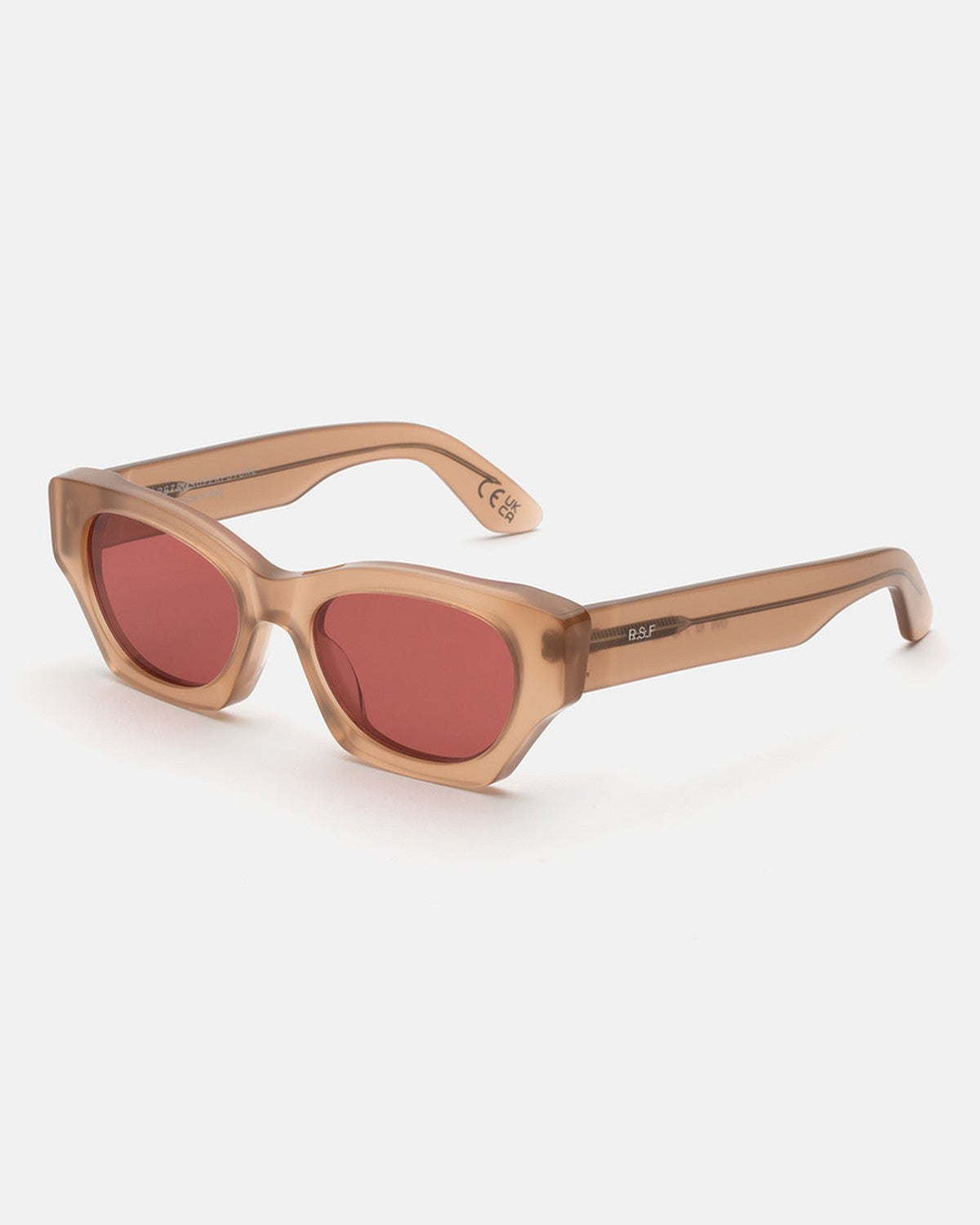 Angle view of RETROSUPERFUTURE Tono Light Brown sunglasses.