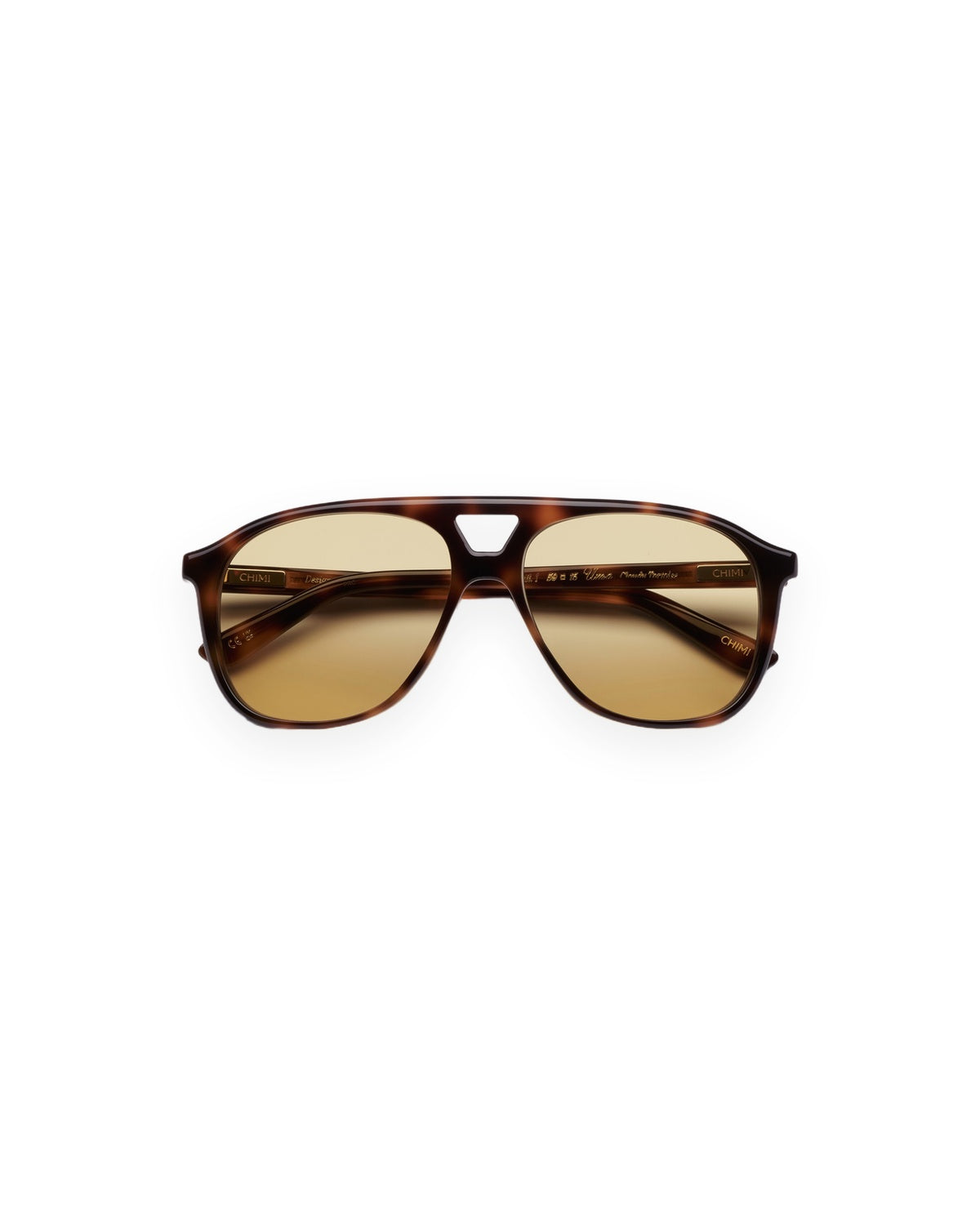 Front view of CHIMI Uma Tortoise Yellow sunglasses.