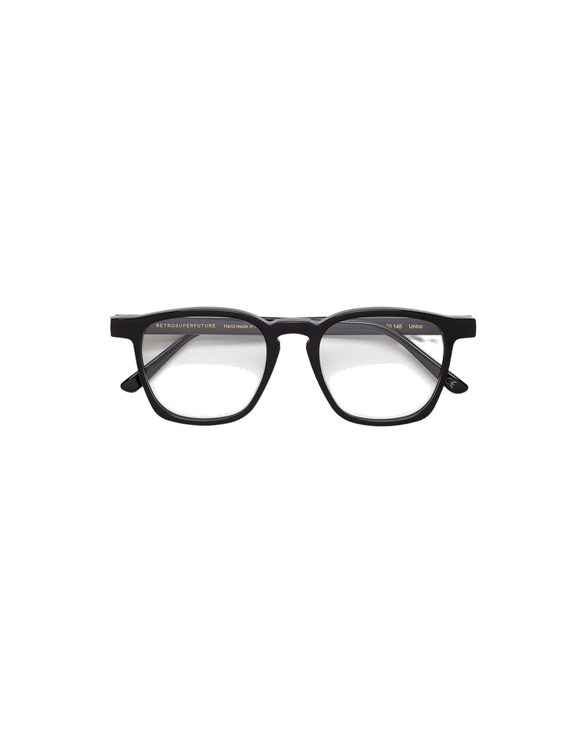 Front view of RETROSUPERFUTURE Unico Nero eyeglasses.