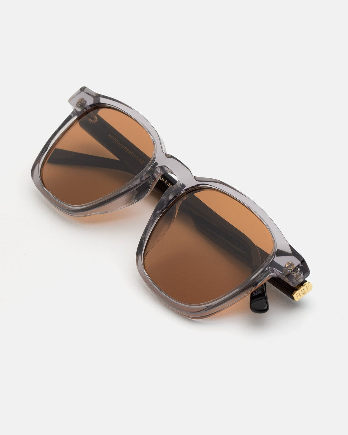 Folded view of RETROSUPERFUTURE Unico Stilo sunglasses.