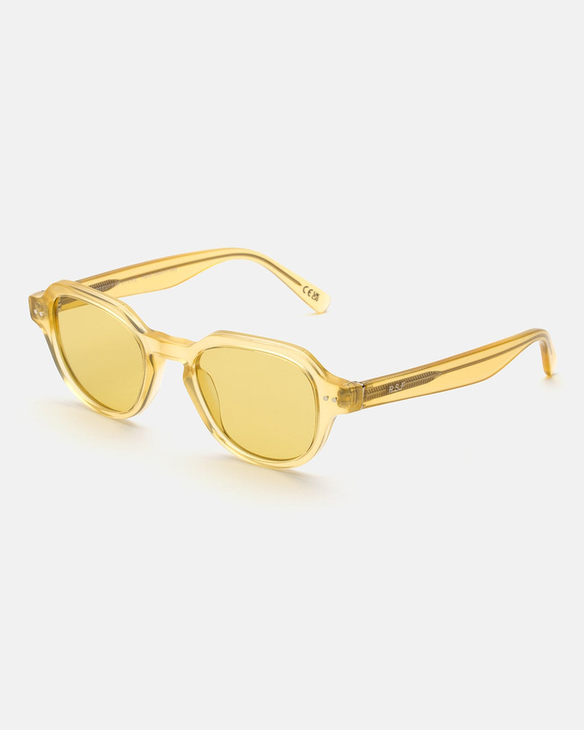 Angle view of RETROSUPERFUTURE Voce Cream sunglasses.