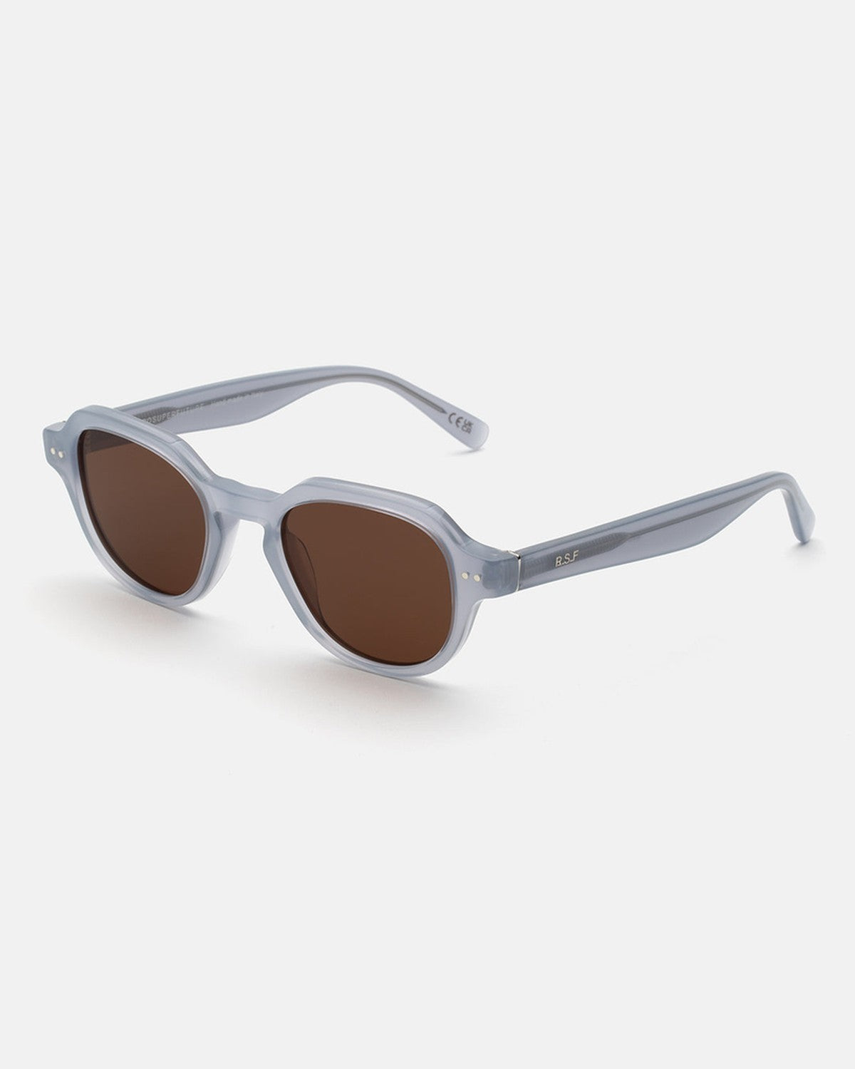 Angle view of RETROSUPERFUTURE Voce Light Blue sunglasses.