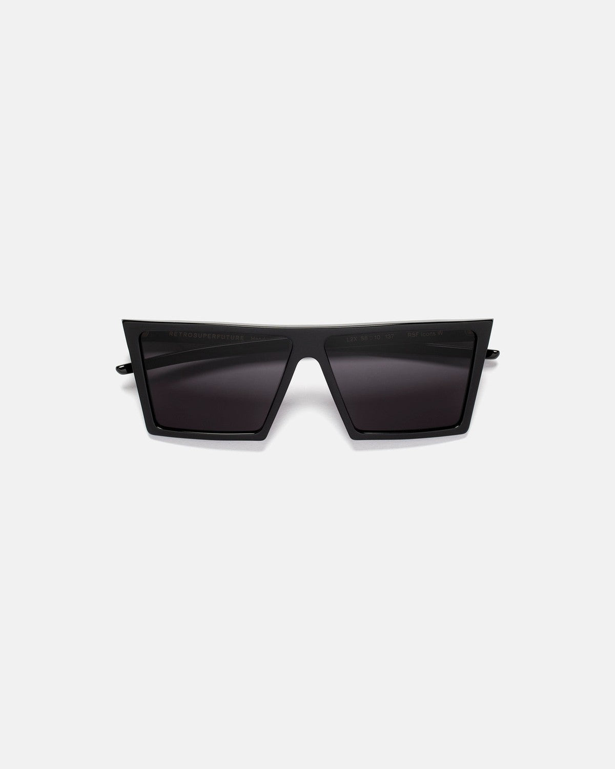 Front view of RETROSUPERFUTURE W Black sunglasses.
