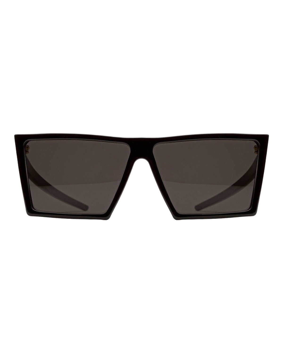 Front view showing the flat-top shield design of RETROSUPERFUTURE W Black sunglasses.