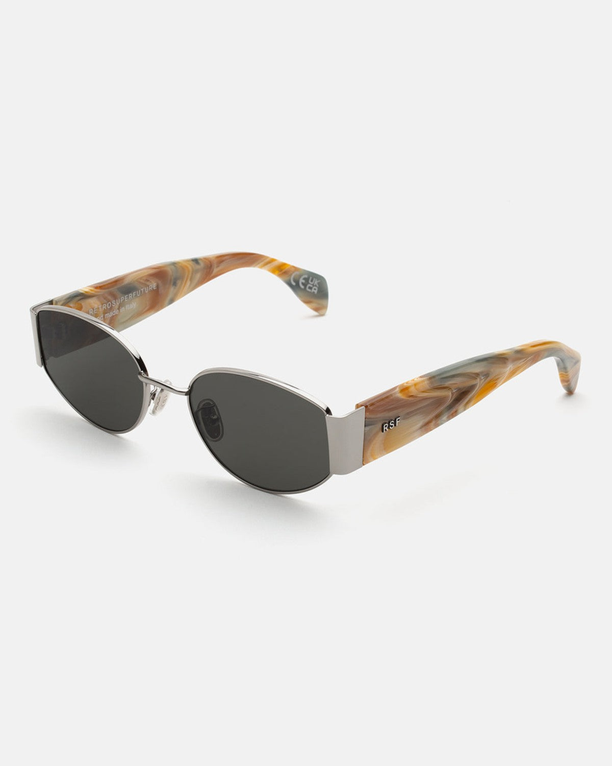Retrosuperfuture X Boogie Shiny Silver with Marbled Acetate / Extra Black