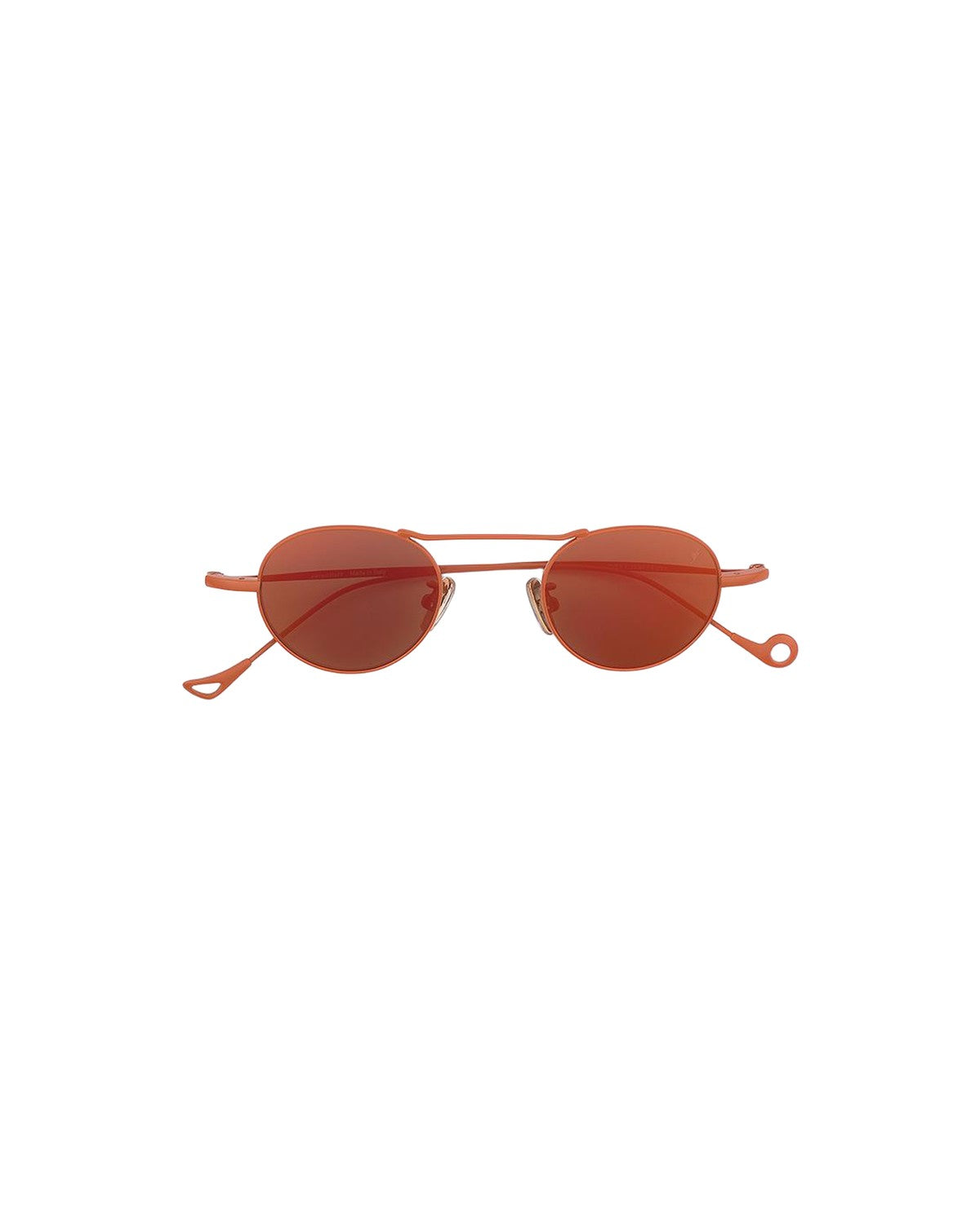 Front view of EYEPETIZER YVES C.13-37 sunglasses with coral-toned metal frame and tinted lenses.