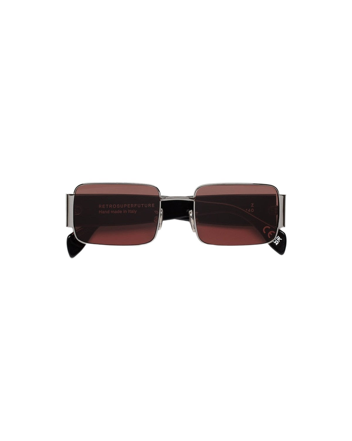 Front view of RETROSUPERFUTURE Z Bordeaux sunglasses folded flat.